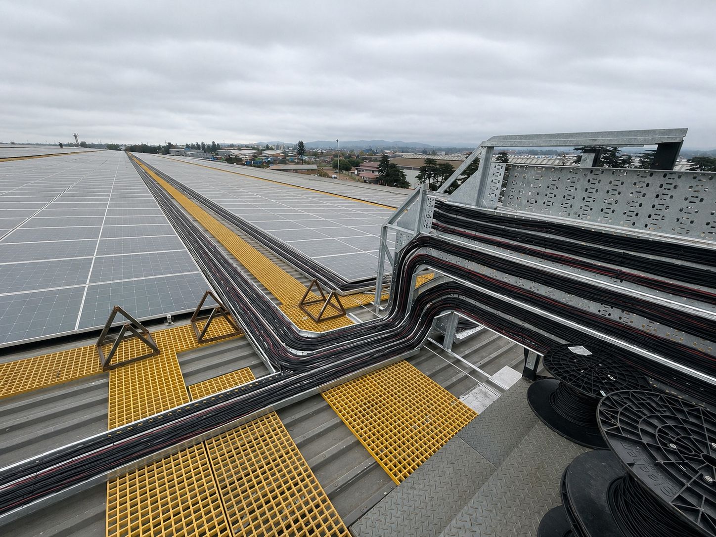 Solar PV cable routing and installation detail