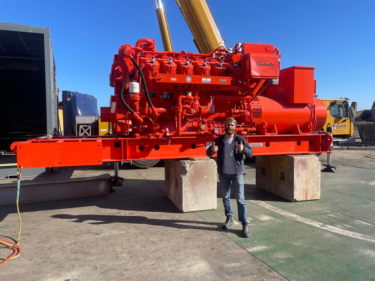 Gas generator engine installation detail